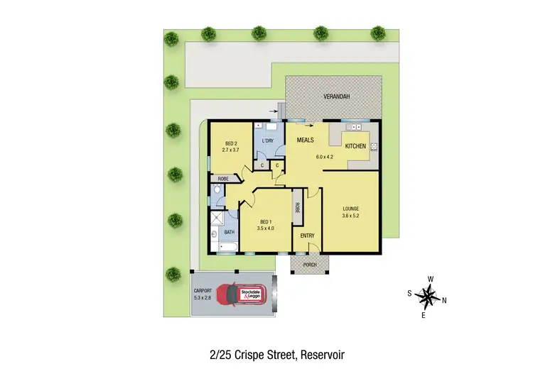 Floorplan of Homely unit listing, 2/25 Crispe Street, Reservoir VIC 3073