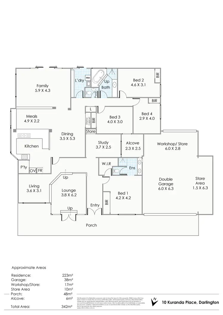 Floorplan of Homely house listing, 10 Kuranda Place, Darlington WA 6070