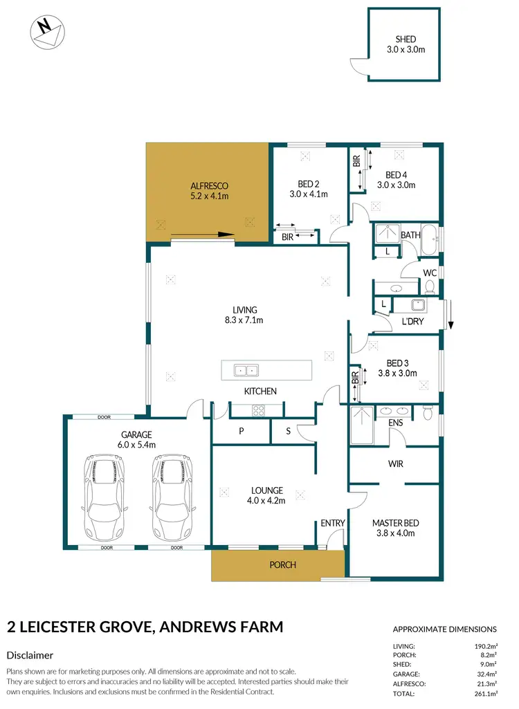 Floorplan of Homely house listing, 2 Leicester Grove, Andrews Farm SA 5114