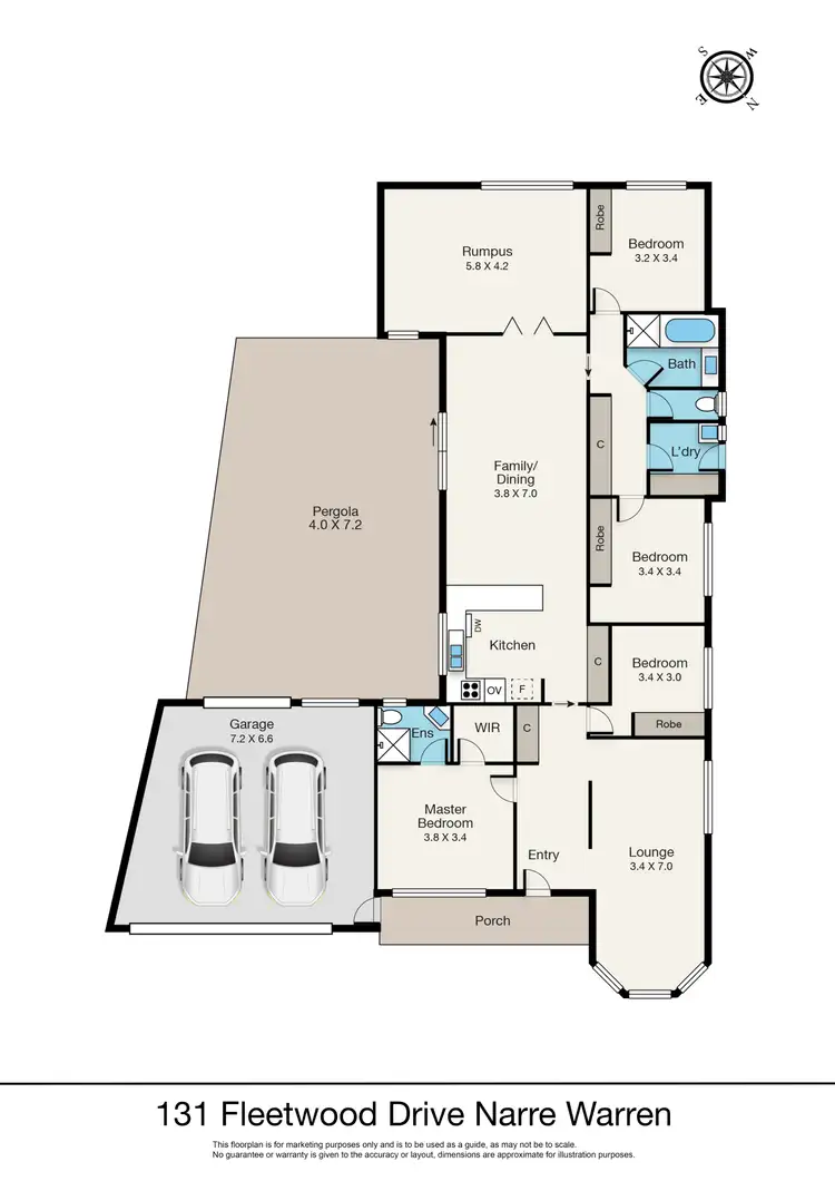Floorplan of Homely house listing, 131 Fleetwood Drive, Narre Warren VIC 3805
