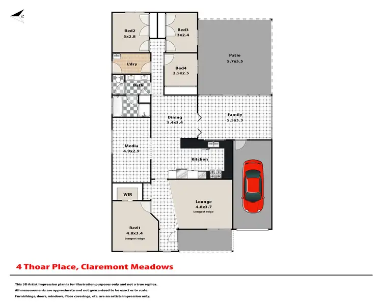 Floorplan of Homely house listing, 4 Thoar Place, Claremont Meadows NSW 2747