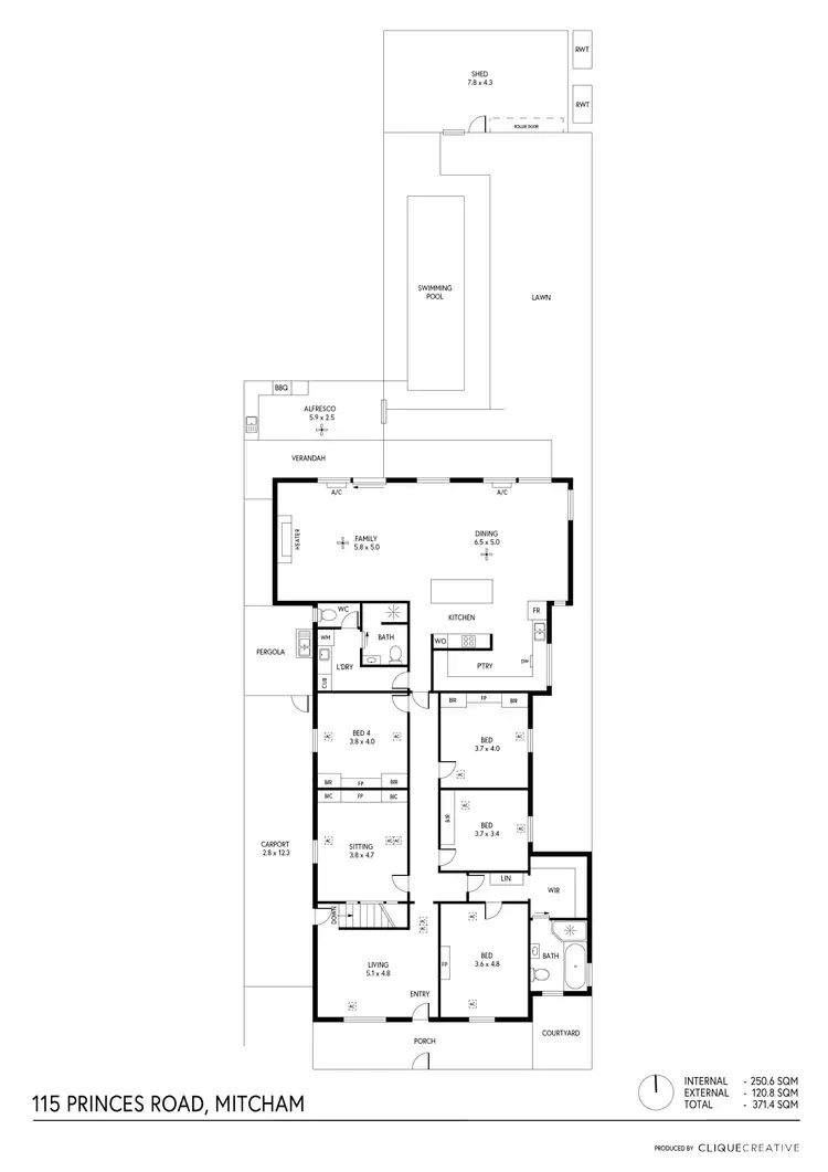 Floorplan of Homely house listing, 115 Princes Road, Mitcham SA 5062
