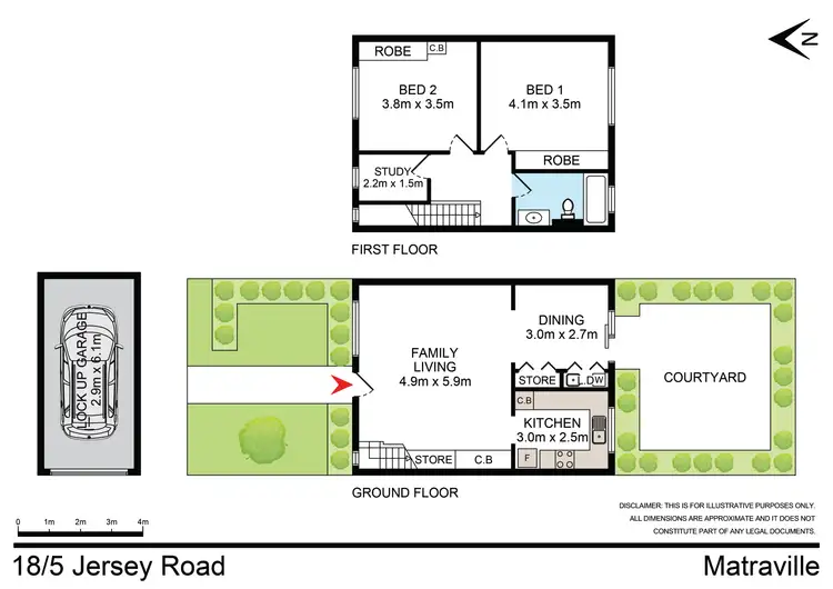Floorplan of Homely townhouse listing, 18/5 Jersey Road, Matraville NSW 2036