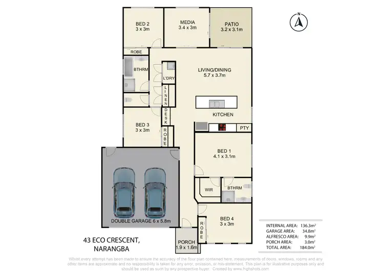 Floorplan of Homely house listing, 43 Eco Crescent, Narangba QLD 4504