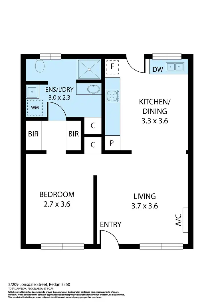 Floorplan of Homely unit listing, 3/209 Lonsdale Street, Redan VIC 3350