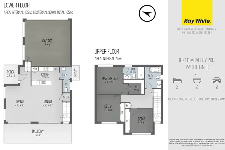 Floorplan of Homely townhouse listing, 18/111 Mcauley Parade, Pacific Pines QLD 4211