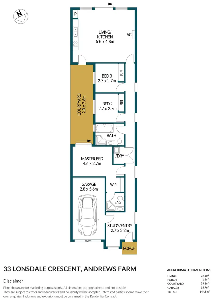 Floorplan of Homely house listing, 33 Lonsdale Crescent, Andrews Farm SA 5114