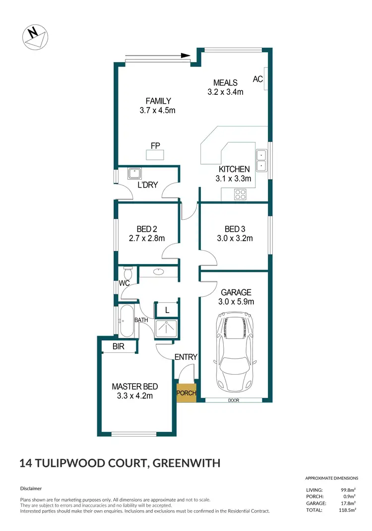 Floorplan of Homely house listing, 14 Tulipwood Court, Greenwith SA 5125