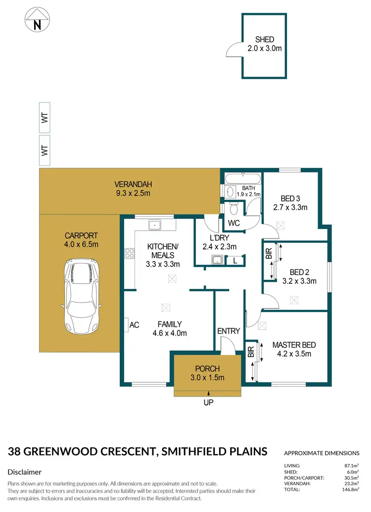 Floorplan of Homely house listing, 38 Greenwood Crescent, Smithfield Plains SA 5114