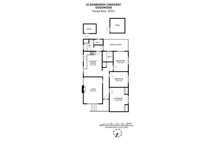 Floorplan of Homely house listing, 52 Edinburgh Crescent, Goodwood TAS 7010