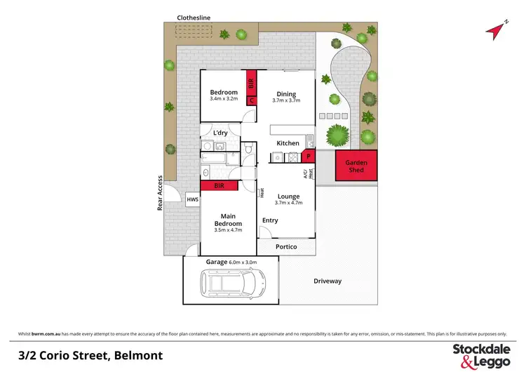 Floorplan of Homely townhouse listing, 3/2 Corio Street, Belmont VIC 3216