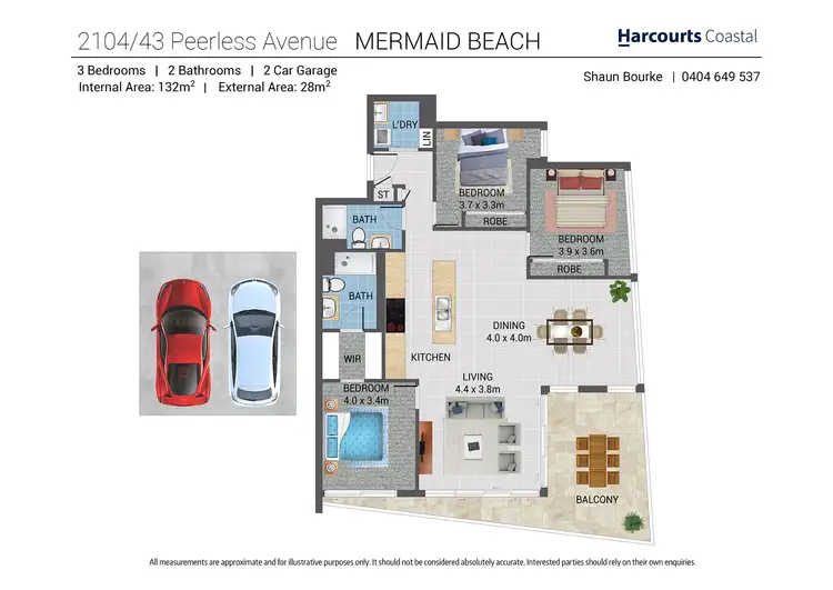 Floorplan of Homely apartment listing, 2104/43-49 Peerless Avenue, Mermaid Beach QLD 4218