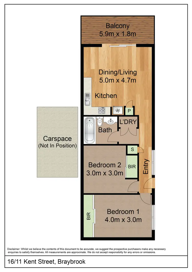 Floorplan of Homely apartment listing, 16/11 Kent Street, Braybrook VIC 3019