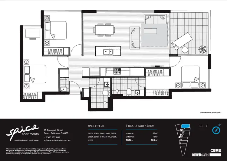 Floorplan of Homely apartment listing, 20701/23 Bouquet Street, South Brisbane QLD 4101