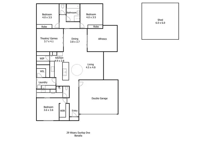 Floorplan of Homely house listing, 29 Weary Dunlop Drive, Benalla VIC 3672