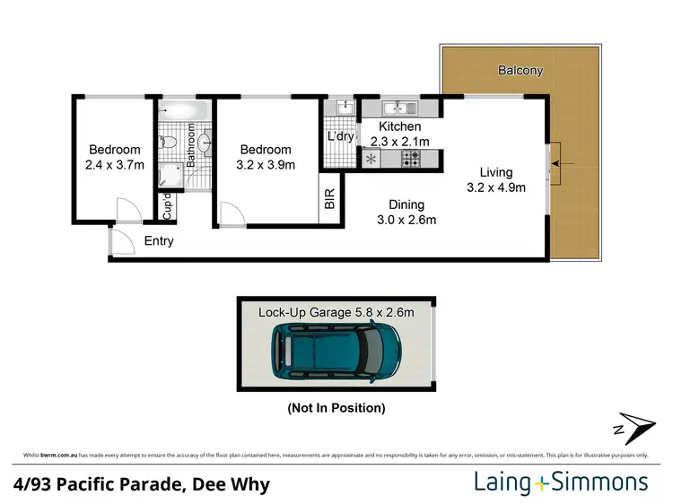 Floorplan of Homely apartment listing, 4/93 Pacific Pde, Dee Why NSW 2099