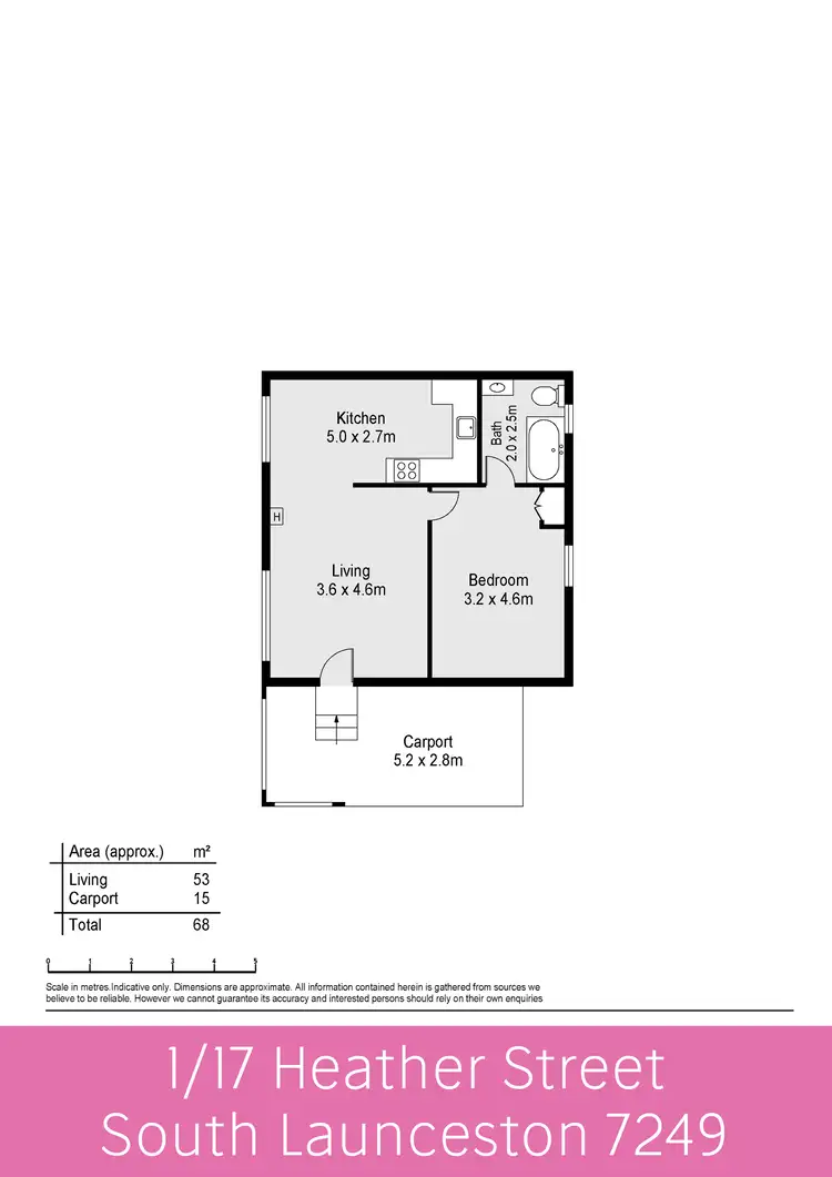 Floorplan of Homely unit listing, 1/17 Heather Street, South Launceston TAS 7249
