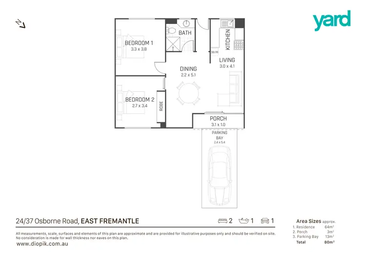 Floorplan of Homely apartment listing, 24/37 Osborne Road, East Fremantle WA 6158