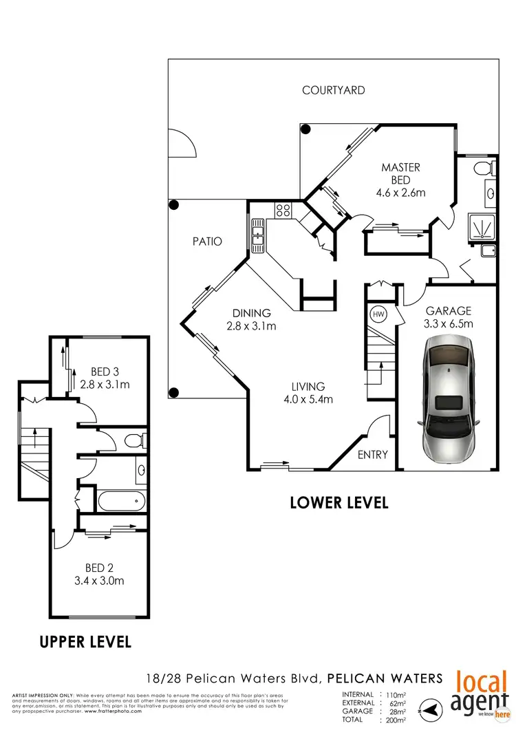Floorplan of Homely townhouse listing, 18/28 Pelican Waters Boulevard, Pelican Waters QLD 4551