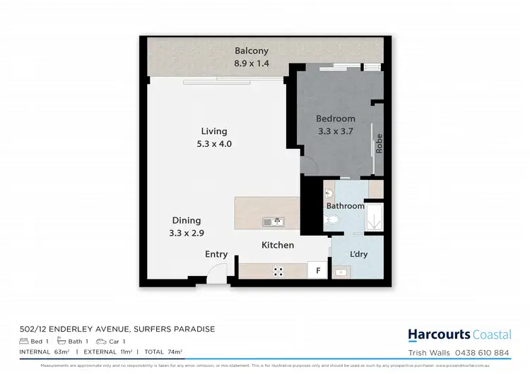 Floorplan of Homely apartment listing, 502/12 Enderley Avenue, Surfers Paradise QLD 4217