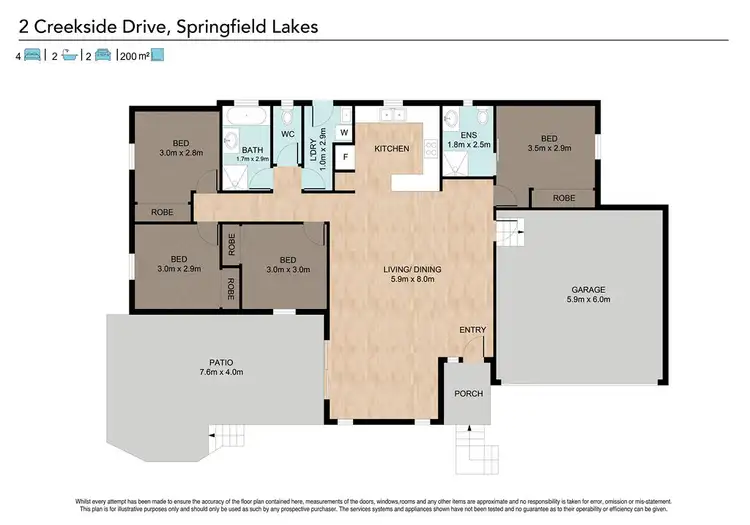 Floorplan of Homely house listing, 2 Creekside Drive, Springfield Lakes QLD 4300
