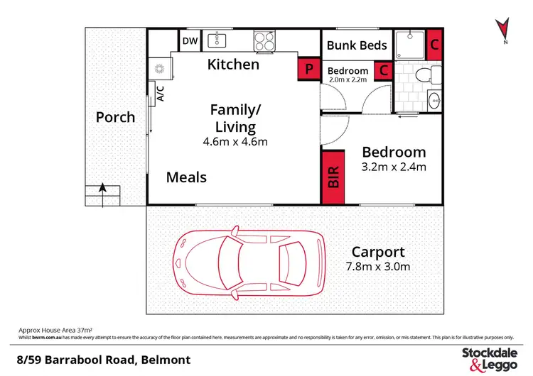 Floorplan of Homely unit listing, 8/59 Barrabool Road, Belmont VIC 3216