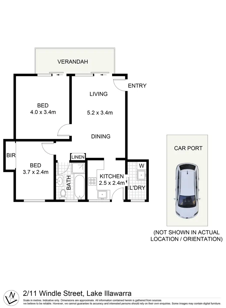 Floorplan of Homely unit listing, 2/11 Windle Street, Lake Illawarra NSW 2528