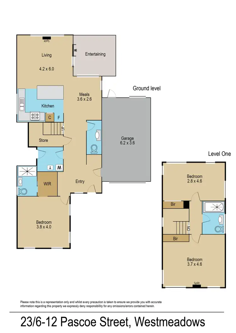 Floorplan of Homely townhouse listing, 23/6-12 Pascoe Street, Westmeadows VIC 3049