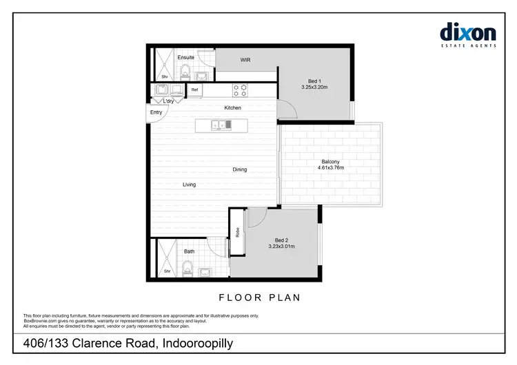 Floorplan of Homely unit listing, 406/133 Clarence Road, Indooroopilly QLD 4068