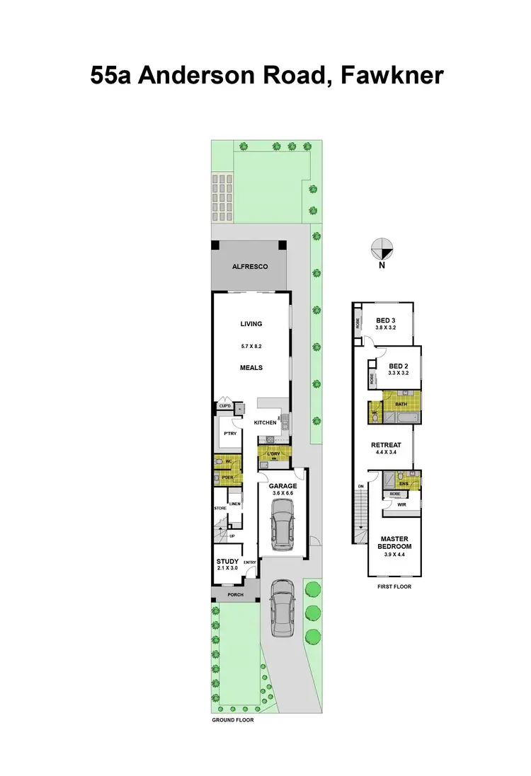 Floorplan of Homely townhouse listing, 55a Anderson Road, Fawkner VIC 3060