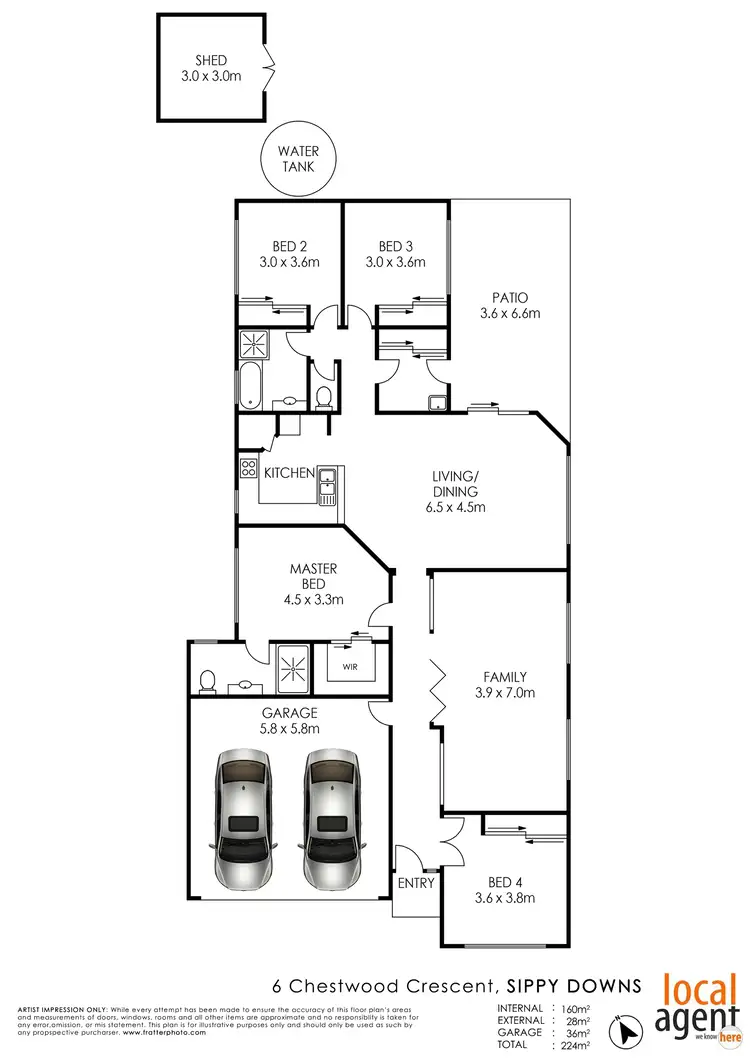 Floorplan of Homely house listing, 6 Chestwood Crescent, Sippy Downs QLD 4556