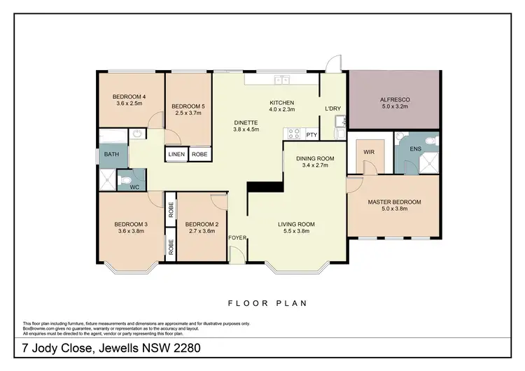Floorplan of Homely house listing, 7 Jody Close, Jewells NSW 2280