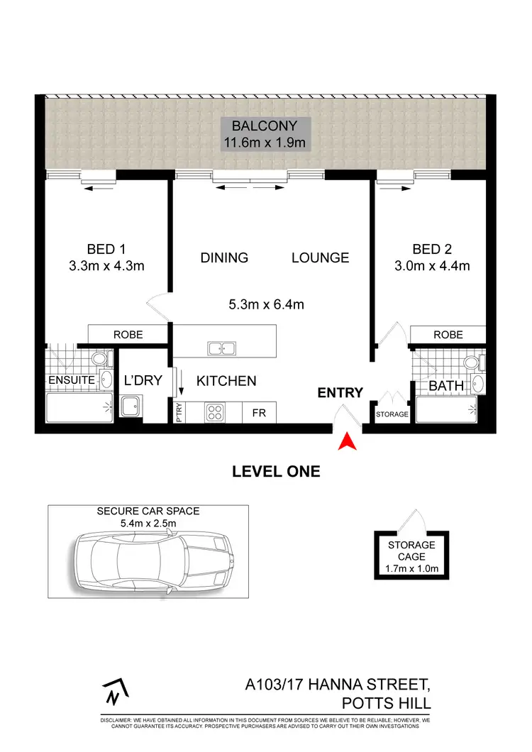 Floorplan of Homely apartment listing, A103/17 HANNA STREET, Potts Hill NSW 2143