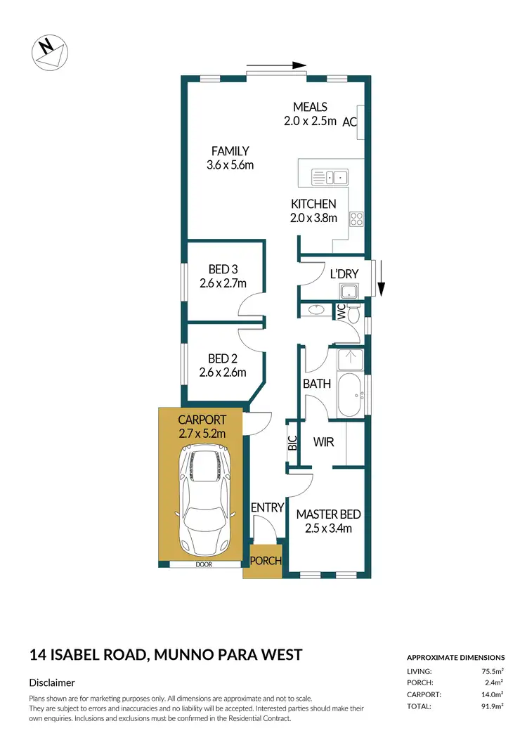 Floorplan of Homely house listing, 14 Isabel Road, Munno Para West SA 5115