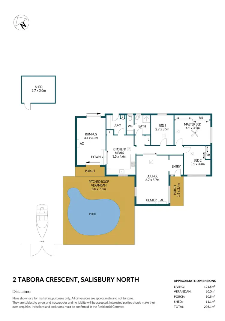 Floorplan of Homely house listing, 2 Tabora Crescent, Salisbury North SA 5108