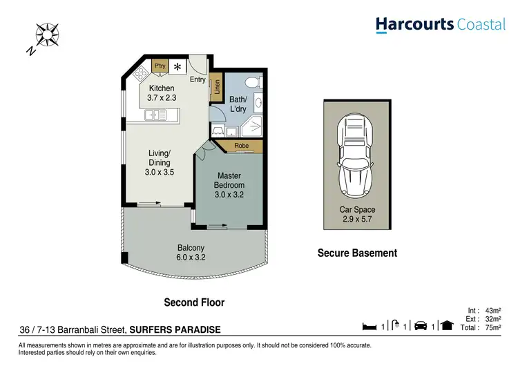 Floorplan of Homely apartment listing, 36/7-13 Barranbali Street, Surfers Paradise QLD 4217