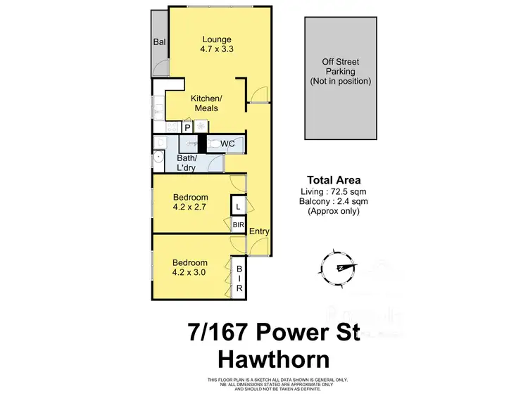 Floorplan of Homely apartment listing, 7/167 Power Street, Hawthorn VIC 3122