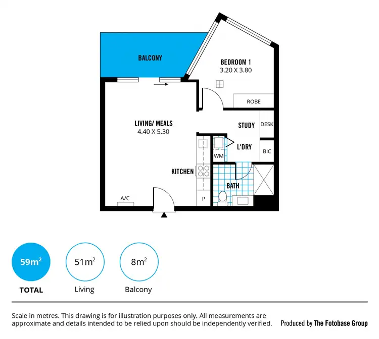 Floorplan of Homely apartment listing, 2305/421 King William Street (The VUE apartments), Adelaide SA 5000