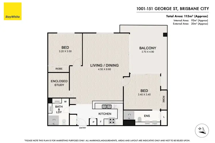Floorplan of Homely apartment listing, 1001/151 George Street, Brisbane City QLD 4000