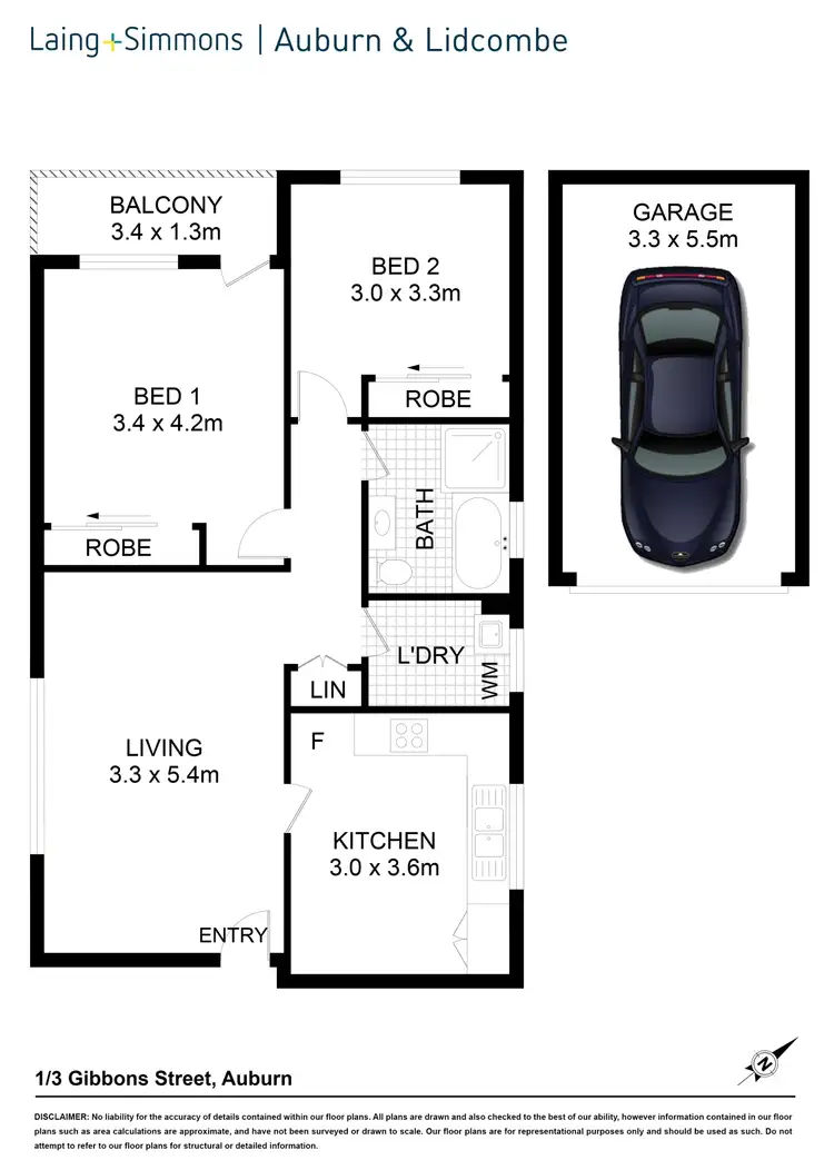 Floorplan of Homely apartment listing, 1/3 Gibbons St, Auburn NSW 2144