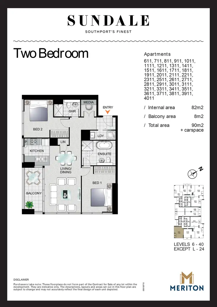 Floorplan of Homely unit listing, 2711/2 Como Crescent, Southport QLD 4215