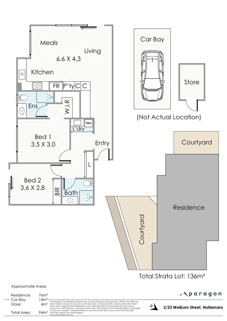 Floorplan of Homely apartment listing, 2/23 Welburn Street, Nollamara WA 6061
