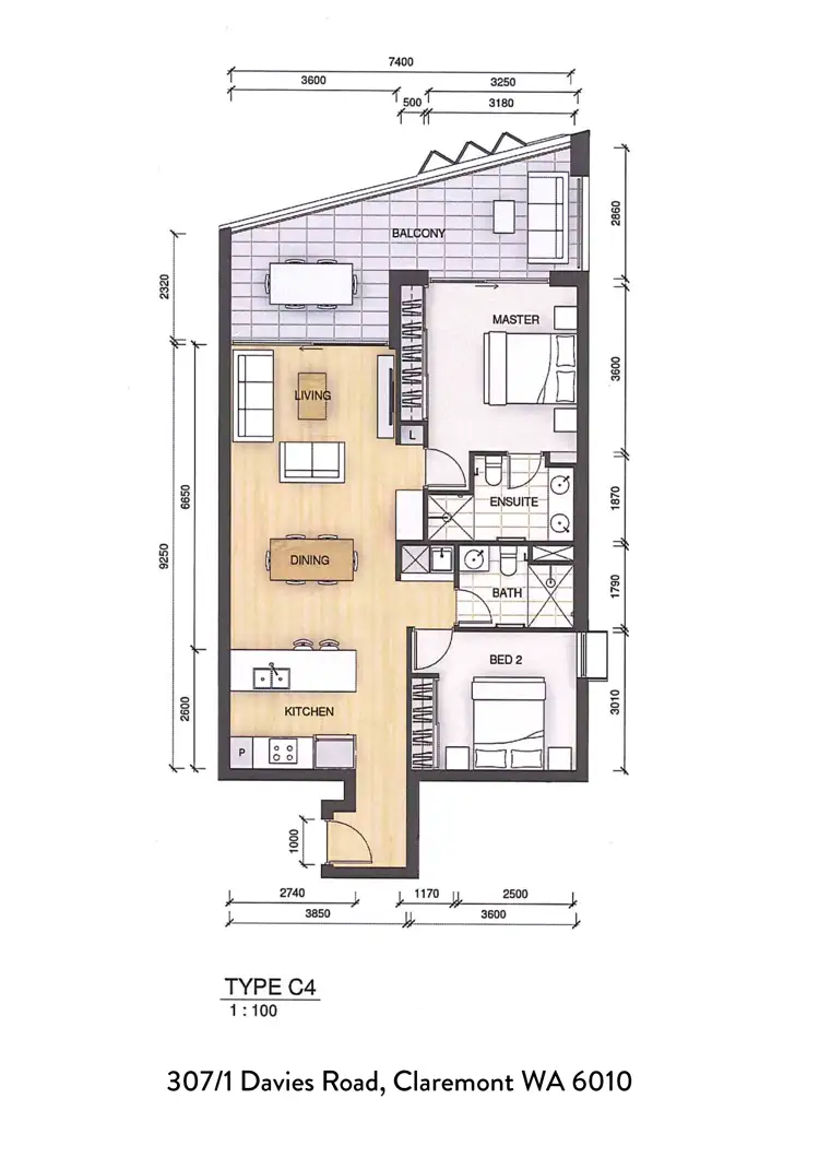 Floorplan of Homely apartment listing, 307/1 Davies Road, Claremont WA 6010
