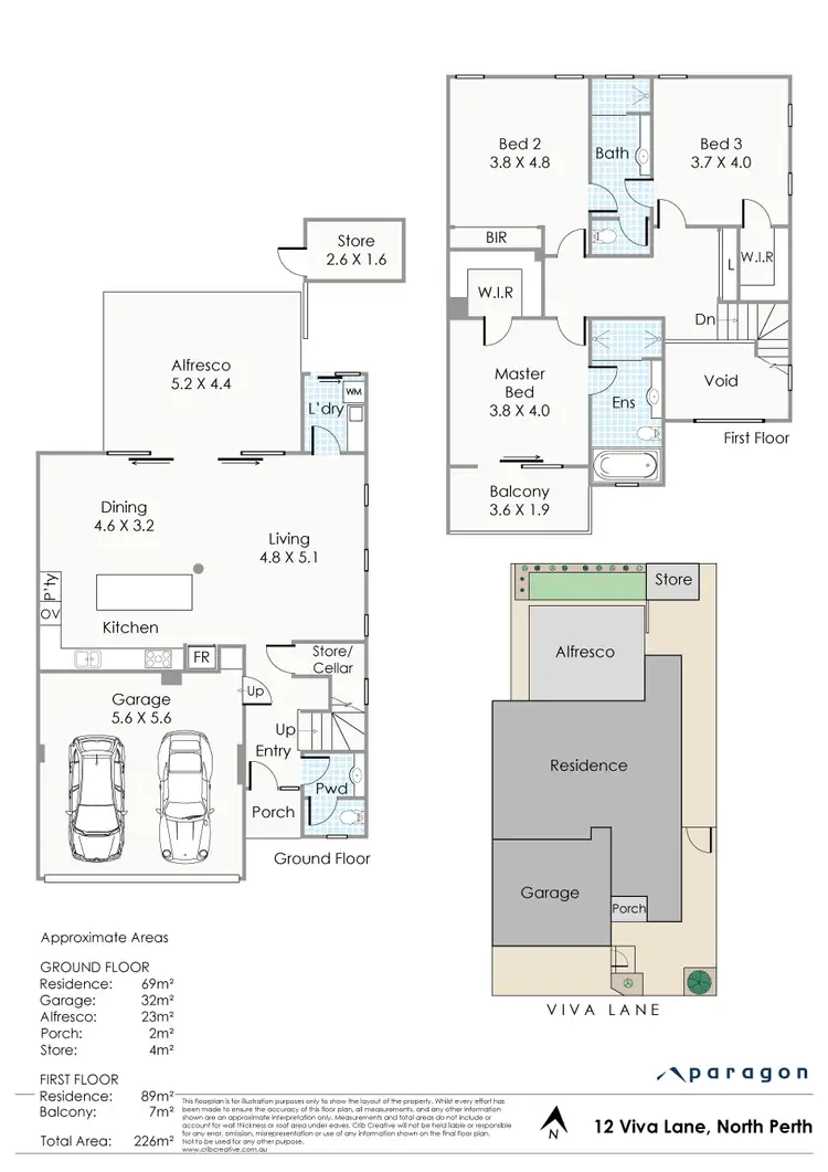 Floorplan of Homely house listing, 12 Viva Lane, North Perth WA 6006