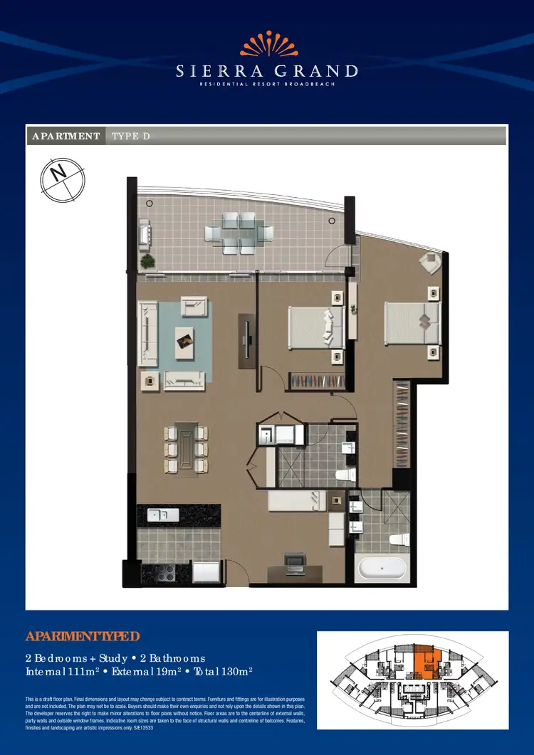 Floorplan of Homely unit listing, 1604/22 Surf Parade, Broadbeach QLD 4218