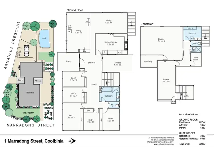 Floorplan of Homely house listing, 1 Marradong Street, Coolbinia WA 6050
