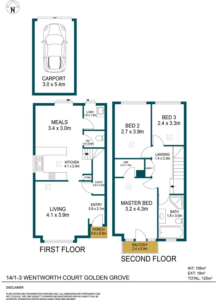 Floorplan of Homely house listing, 14/1-3 Wentworth Court, Golden Grove SA 5125