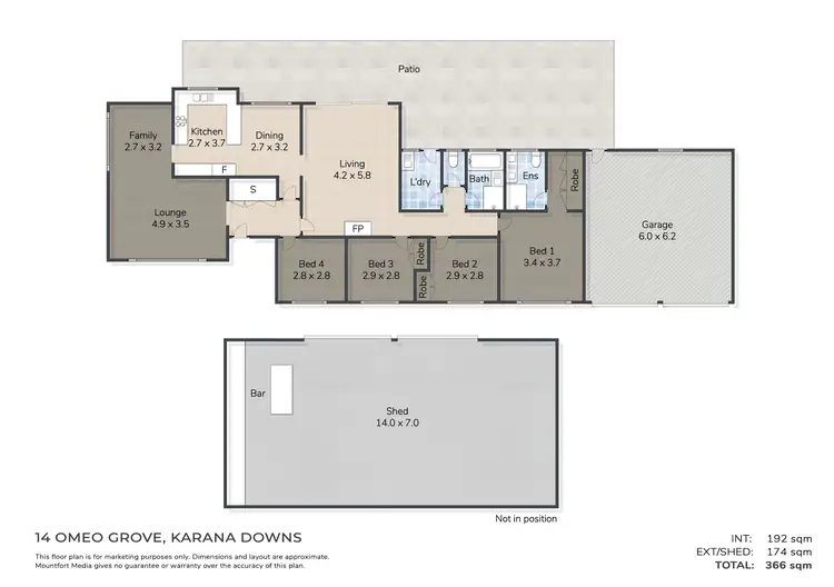 Floorplan of Homely house listing, 14 Omeo Grove, Karana Downs QLD 4306