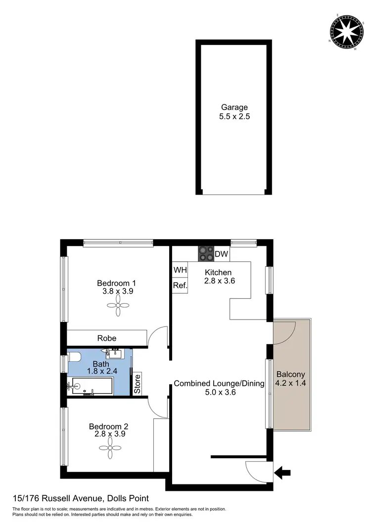 Floorplan of Homely unit listing, 15/176-178 Russell Avenue, Dolls Point NSW 2219