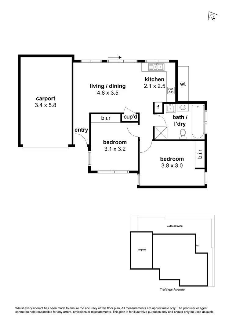 Floorplan of Homely unit listing, 2/65 Trafalgar Avenue, Altona Meadows VIC 3028